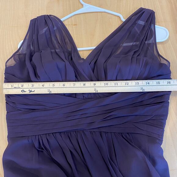 Bill LevKoft Dress Plum Deep Purple Long Formal Bridesmaid Prom Sz 10 Empire - Picture 8 of 8